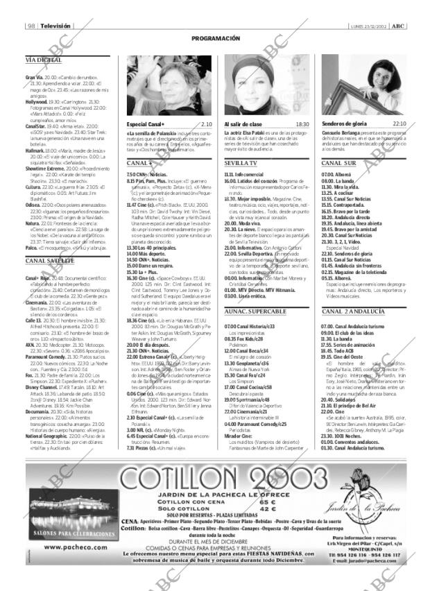 ABC SEVILLA 23-12-2002 página 98