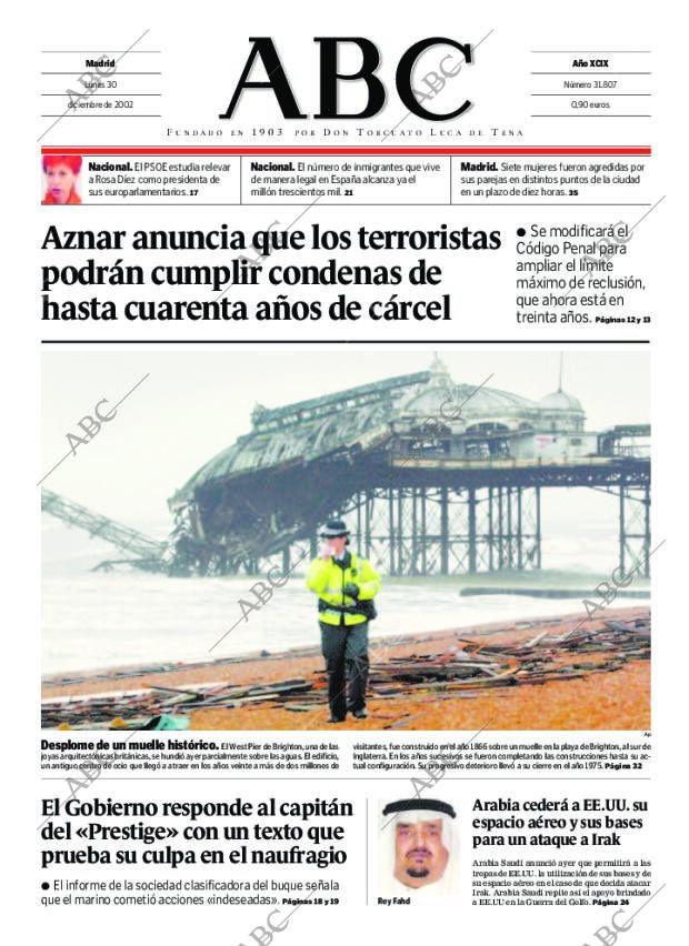 ABC MADRID 30-12-2002 página 1