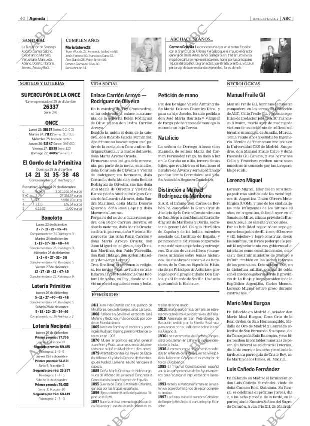 ABC MADRID 30-12-2002 página 40