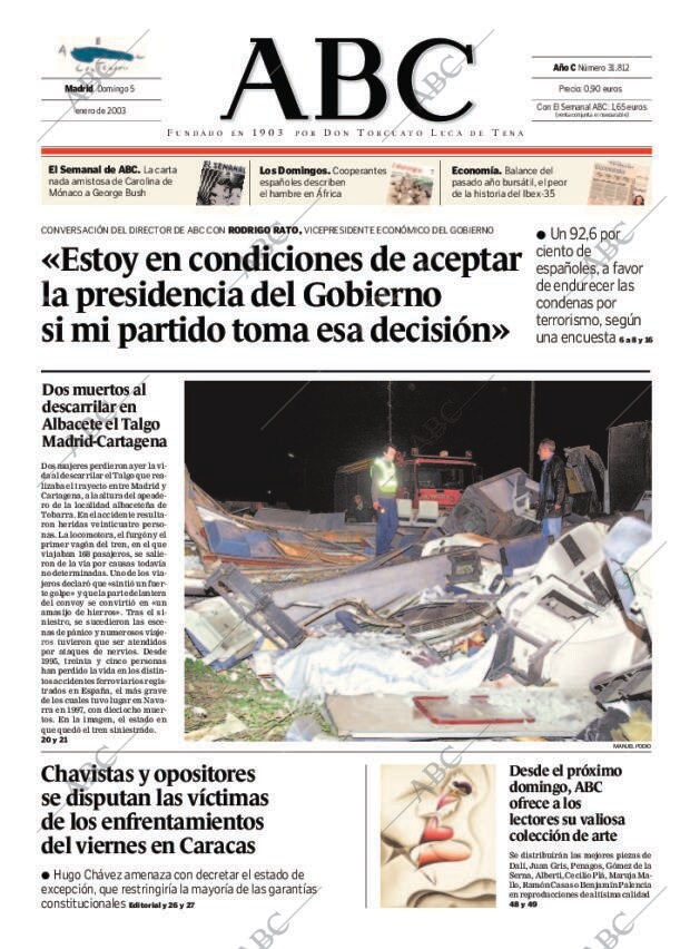 ABC MADRID 05-01-2003 página 1