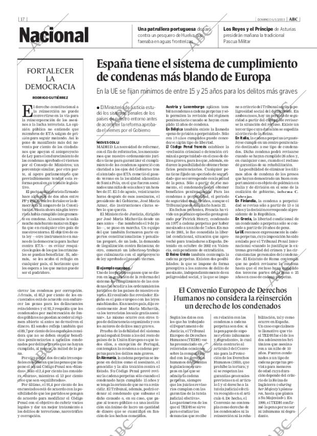ABC MADRID 05-01-2003 página 17