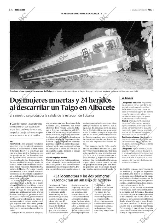 ABC MADRID 05-01-2003 página 20