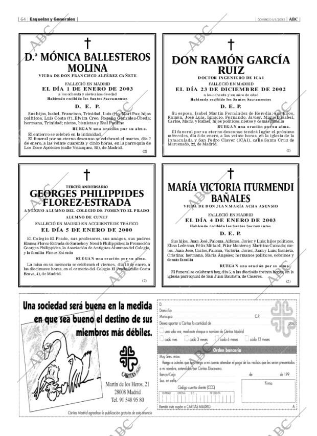 ABC MADRID 05-01-2003 página 64