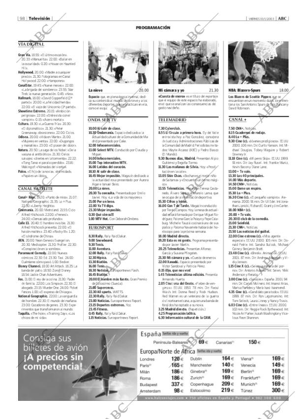 ABC MADRID 10-01-2003 página 98