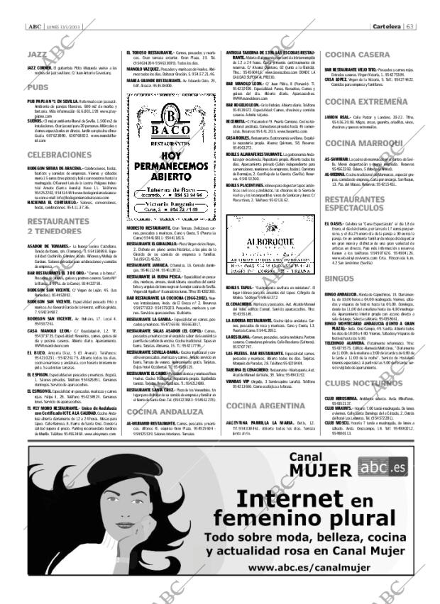 ABC SEVILLA 13-01-2003 página 63