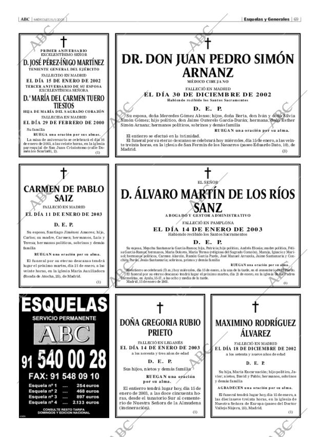 ABC MADRID 15-01-2003 página 69