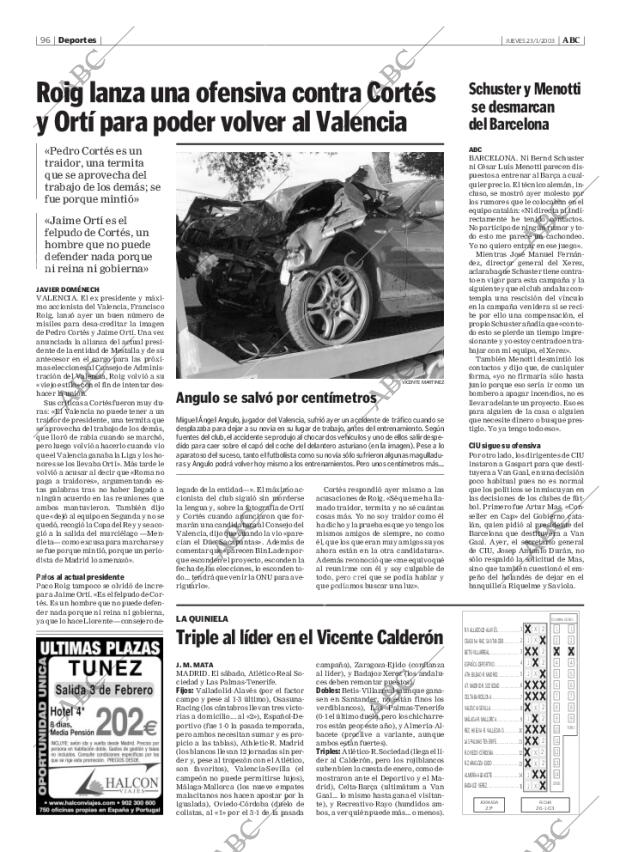 ABC MADRID 23-01-2003 página 96