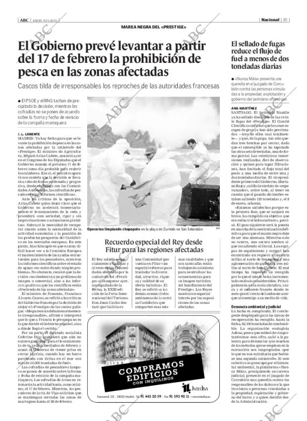 ABC MADRID 30-01-2003 página 15