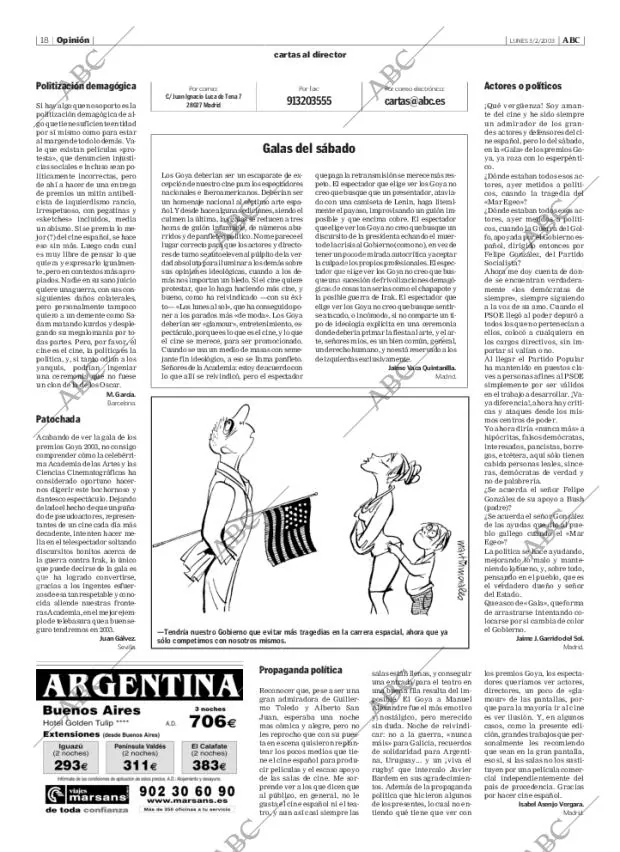 ABC MADRID 03-02-2003 página 18
