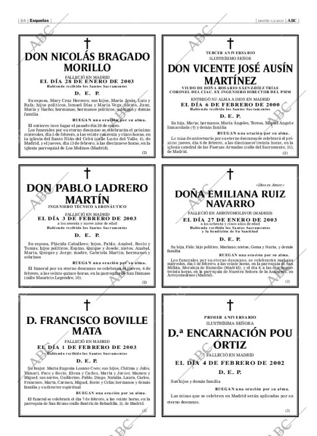 ABC MADRID 04-02-2003 página 64