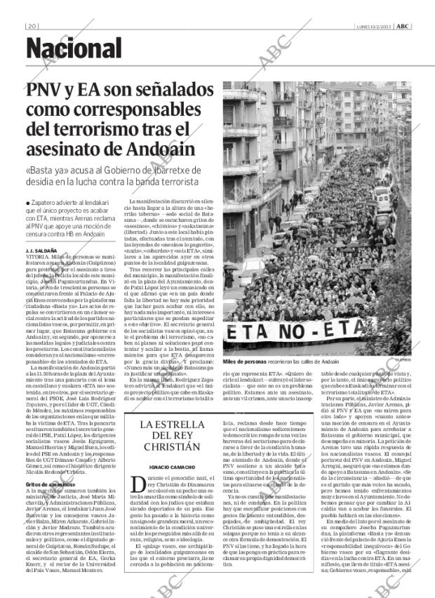 ABC MADRID 10-02-2003 página 20