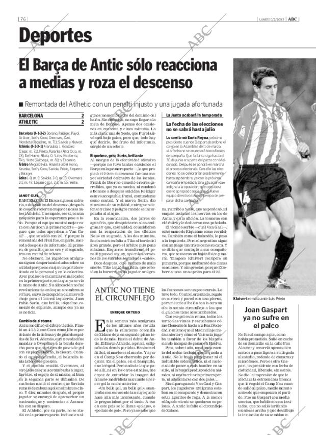 ABC MADRID 10-02-2003 página 76
