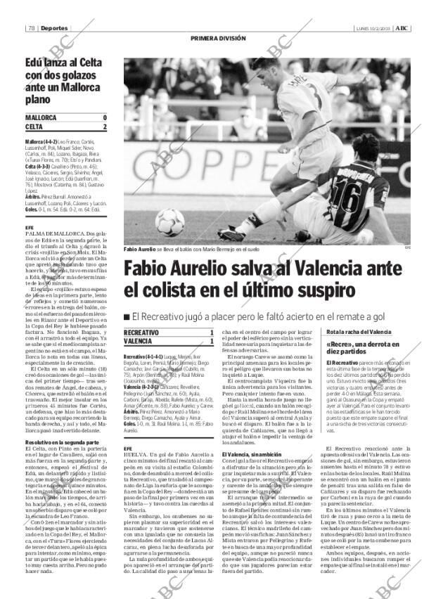 ABC MADRID 10-02-2003 página 78