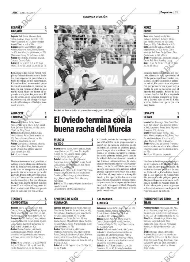 ABC MADRID 10-02-2003 página 85