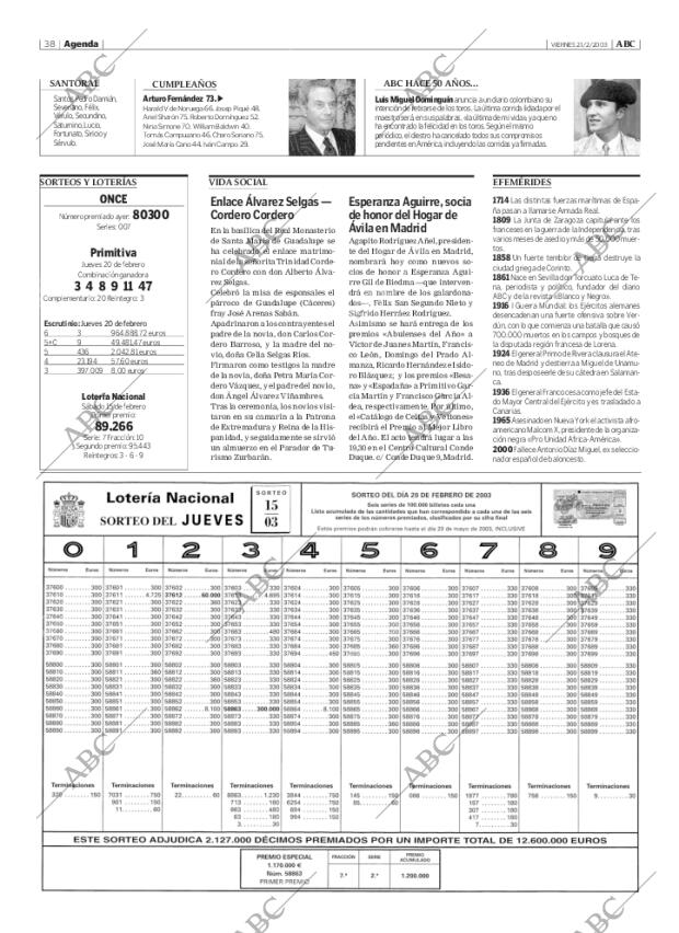 ABC MADRID 21-02-2003 página 38