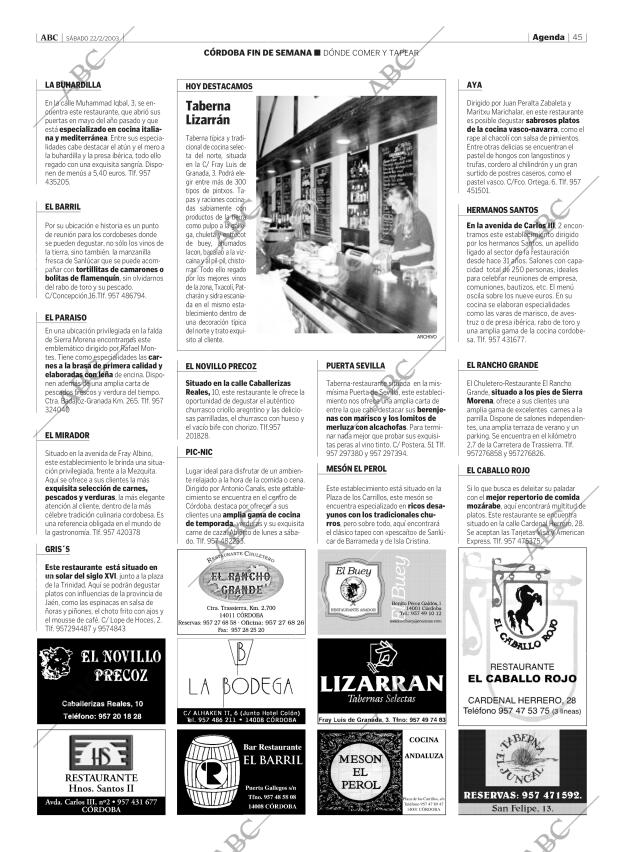 ABC CORDOBA 22-02-2003 página 45
