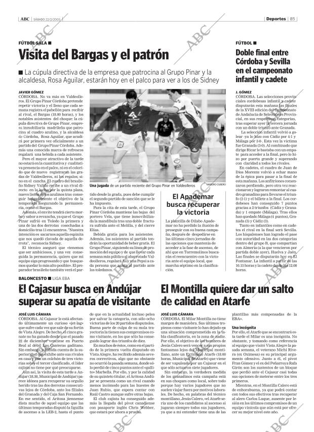ABC CORDOBA 22-02-2003 página 85