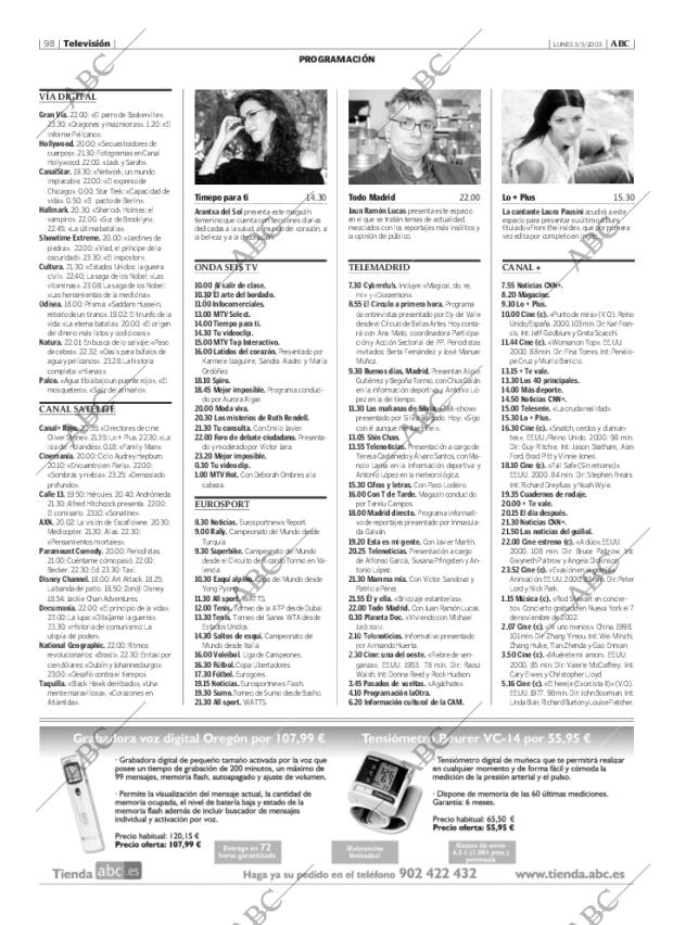 ABC MADRID 03-03-2003 página 98