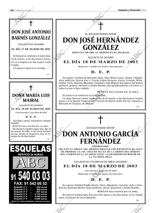 ABC MADRID 19-03-2003 página 69