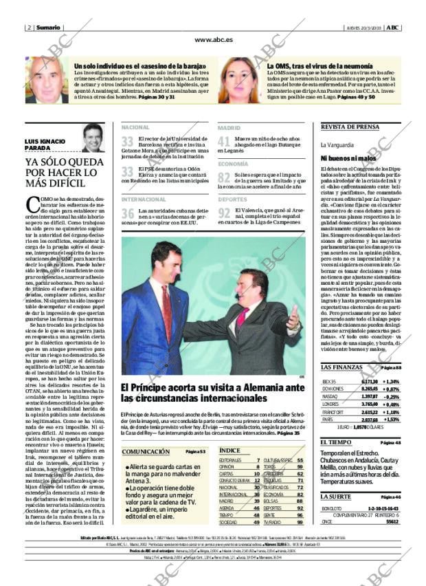 ABC MADRID 20-03-2003 página 2