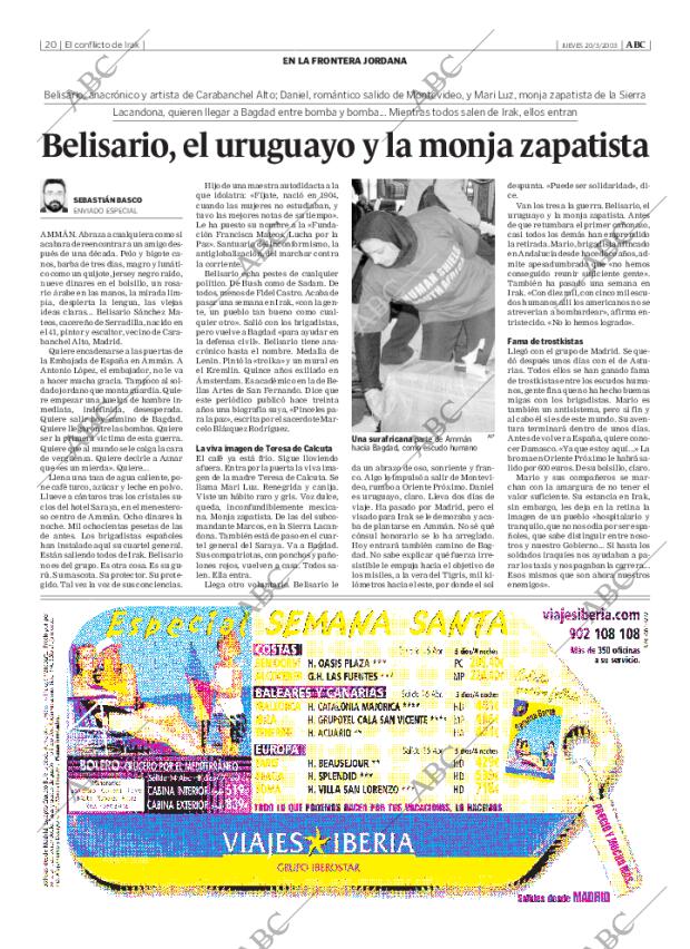 ABC MADRID 20-03-2003 página 20