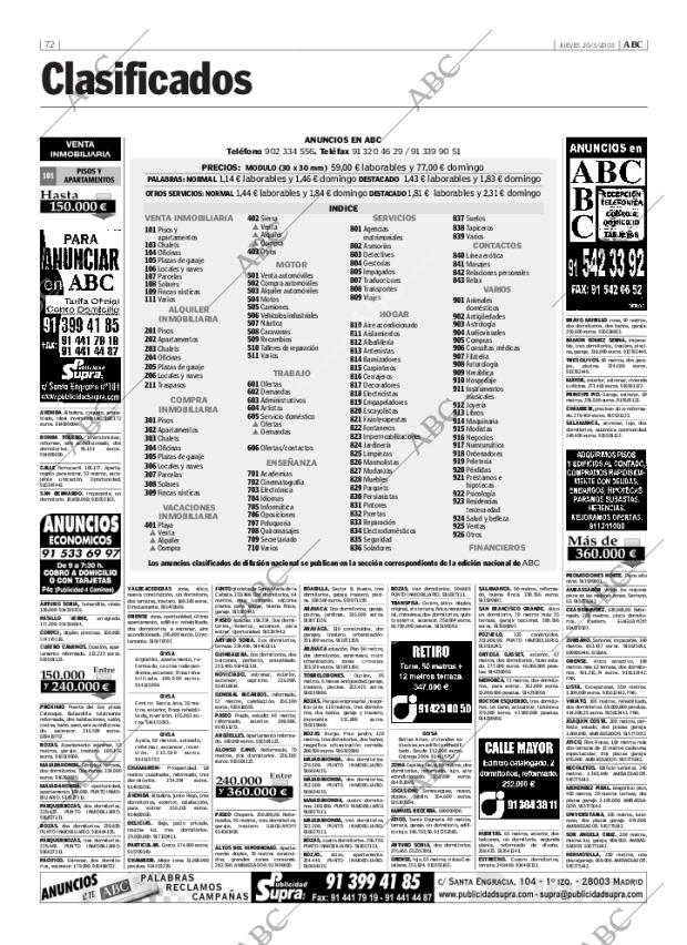 ABC MADRID 20-03-2003 página 72