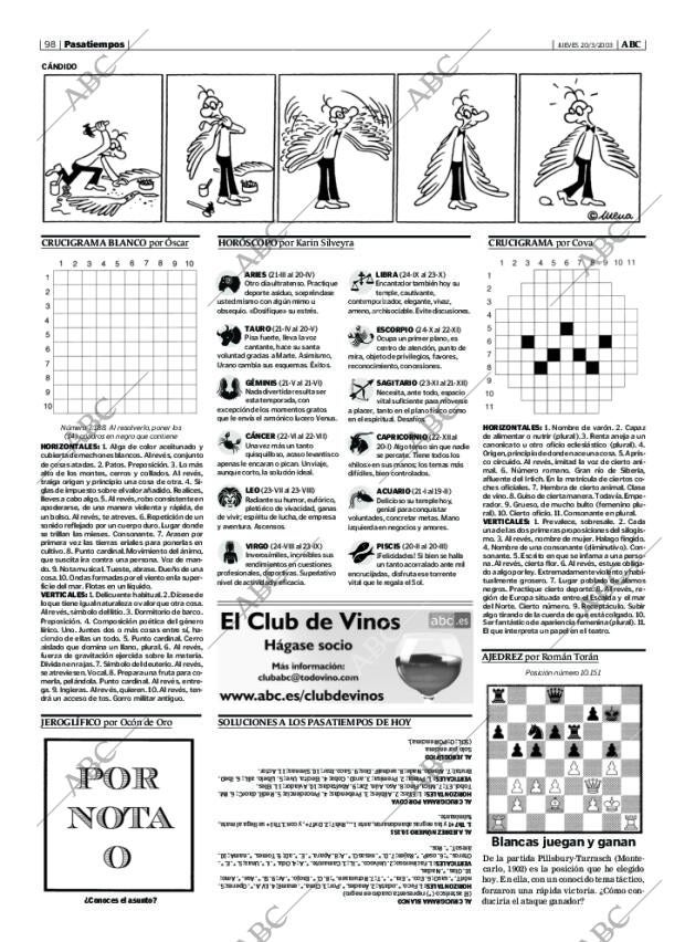 ABC MADRID 20-03-2003 página 98
