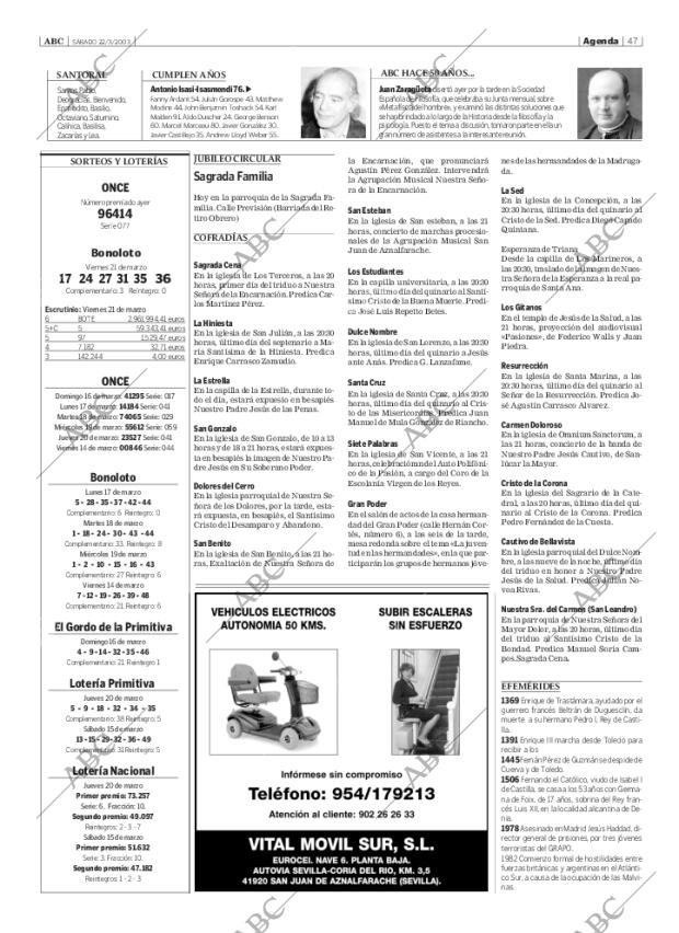 ABC SEVILLA 22-03-2003 página 47