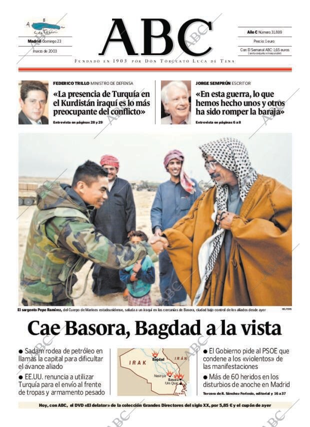 ABC MADRID 23-03-2003 página 1