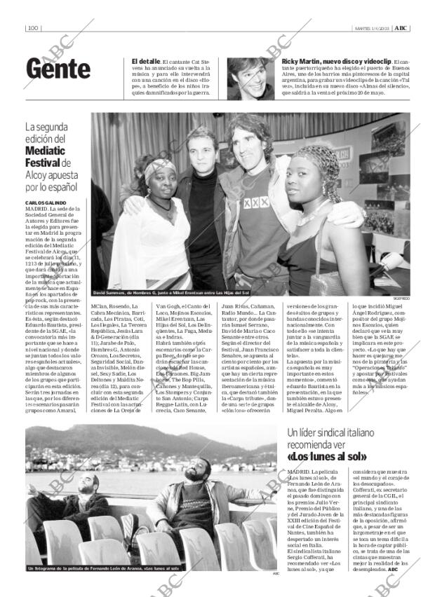 ABC MADRID 01-04-2003 página 100