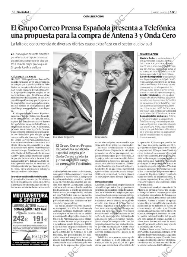 ABC MADRID 01-04-2003 página 52