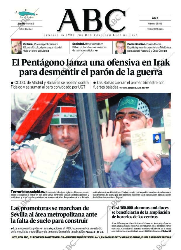ABC SEVILLA 01-04-2003 página 1