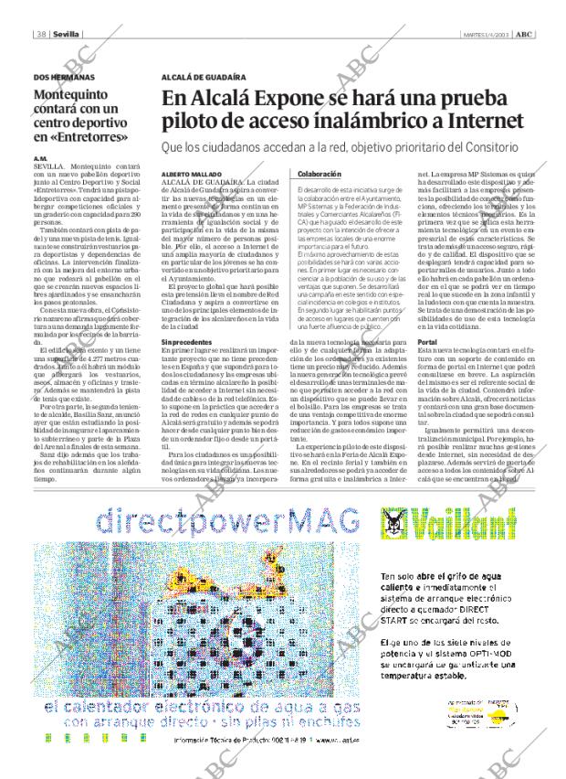 ABC SEVILLA 01-04-2003 página 38