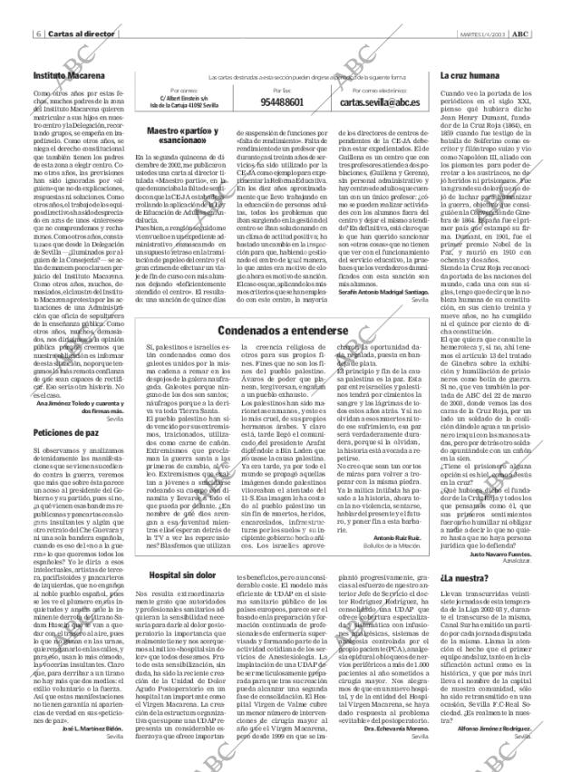 ABC SEVILLA 01-04-2003 página 6