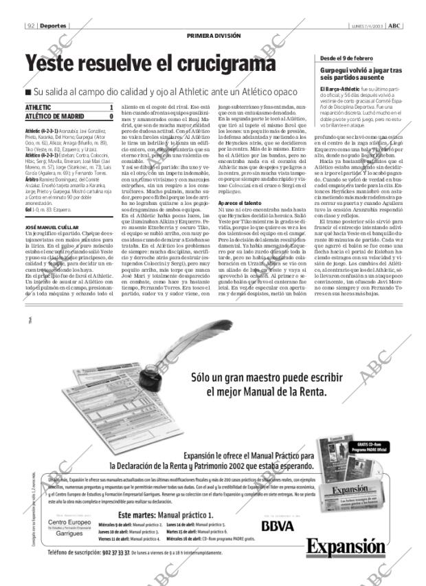 ABC MADRID 07-04-2003 página 92