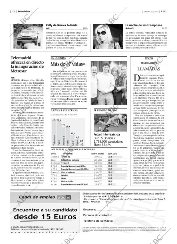 ABC MADRID 11-04-2003 página 108