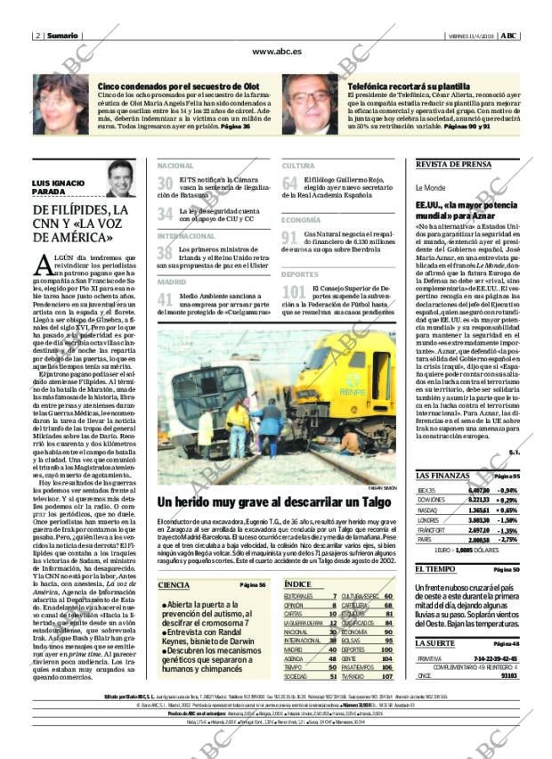 ABC MADRID 11-04-2003 página 2