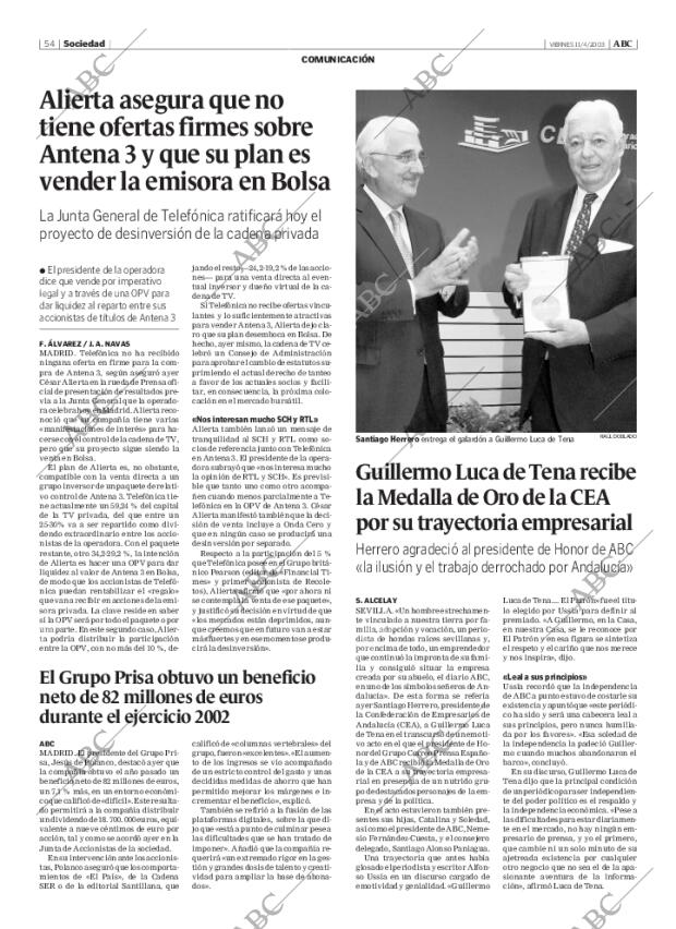 ABC MADRID 11-04-2003 página 54