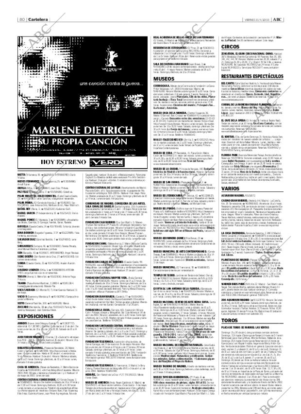 ABC MADRID 11-04-2003 página 80