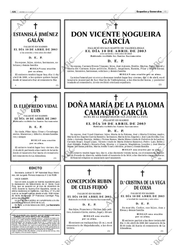 ABC MADRID 11-04-2003 página 81