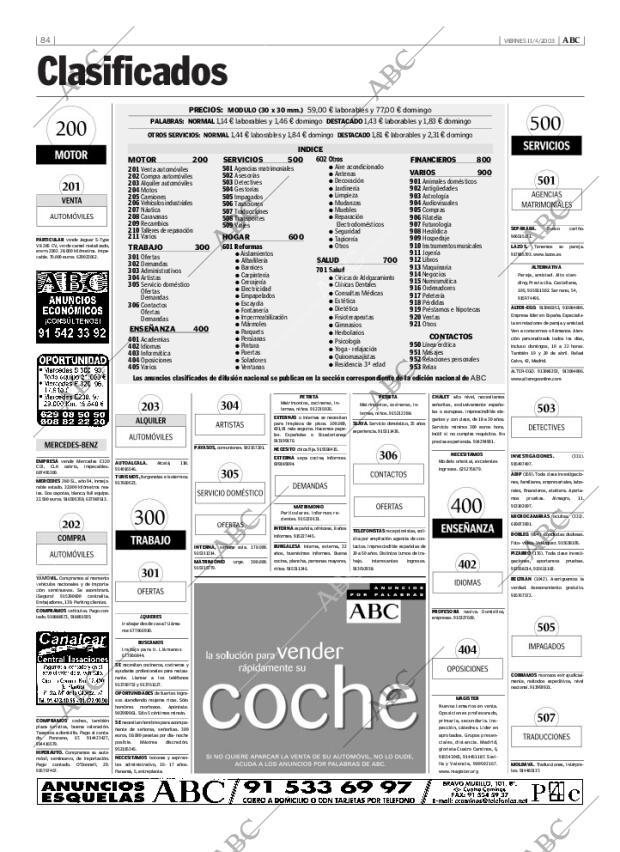 ABC MADRID 11-04-2003 página 84