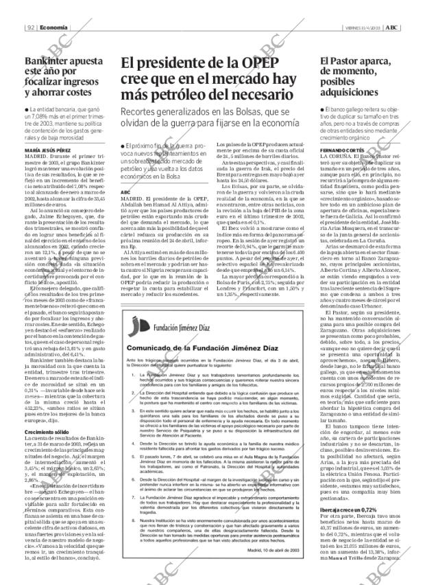 ABC MADRID 11-04-2003 página 92