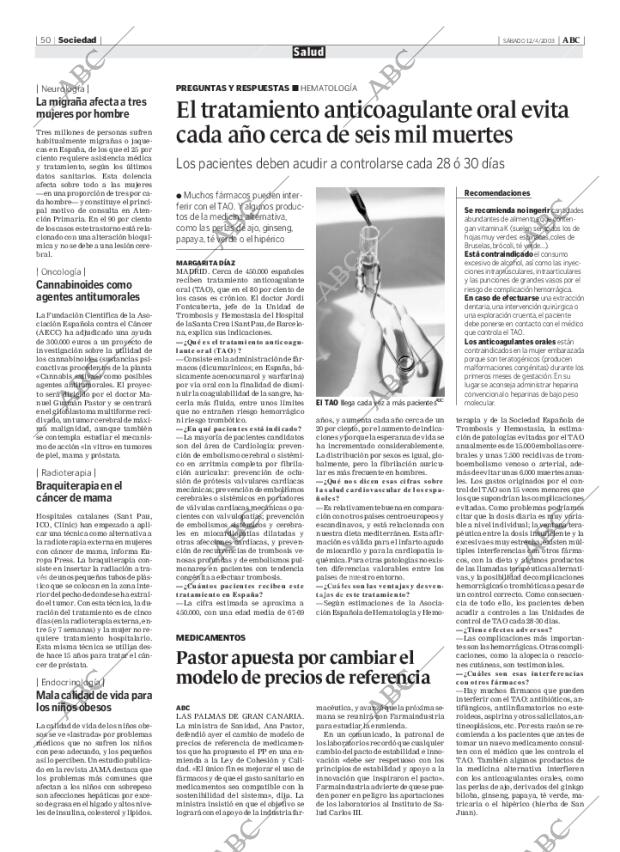 ABC MADRID 12-04-2003 página 50