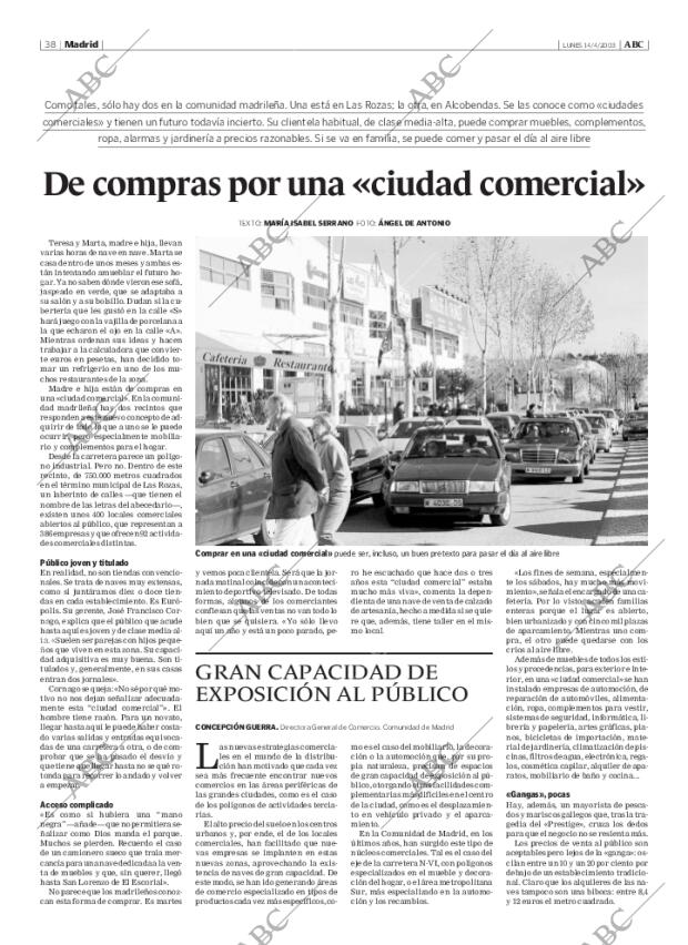 ABC MADRID 14-04-2003 página 38