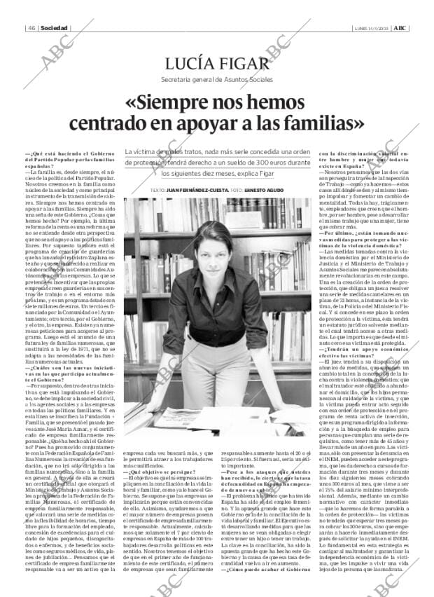 ABC MADRID 14-04-2003 página 46