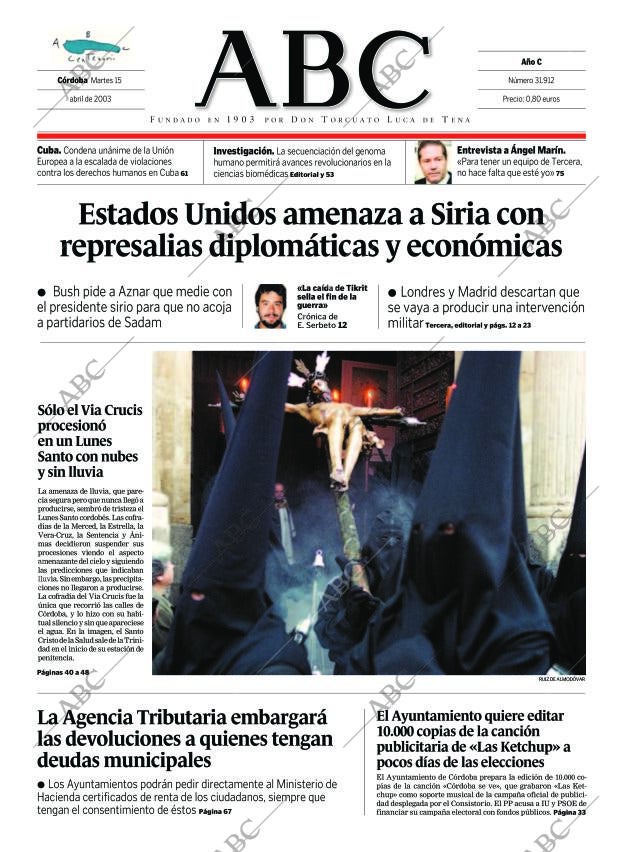 ABC CORDOBA 15-04-2003 página 1