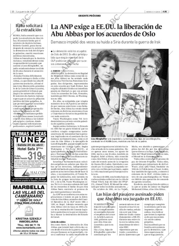 ABC MADRID 17-04-2003 página 18