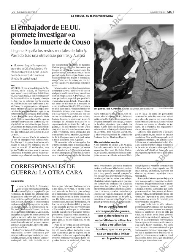 ABC MADRID 17-04-2003 página 20