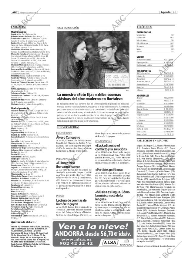 ABC MADRID 22-04-2003 página 45