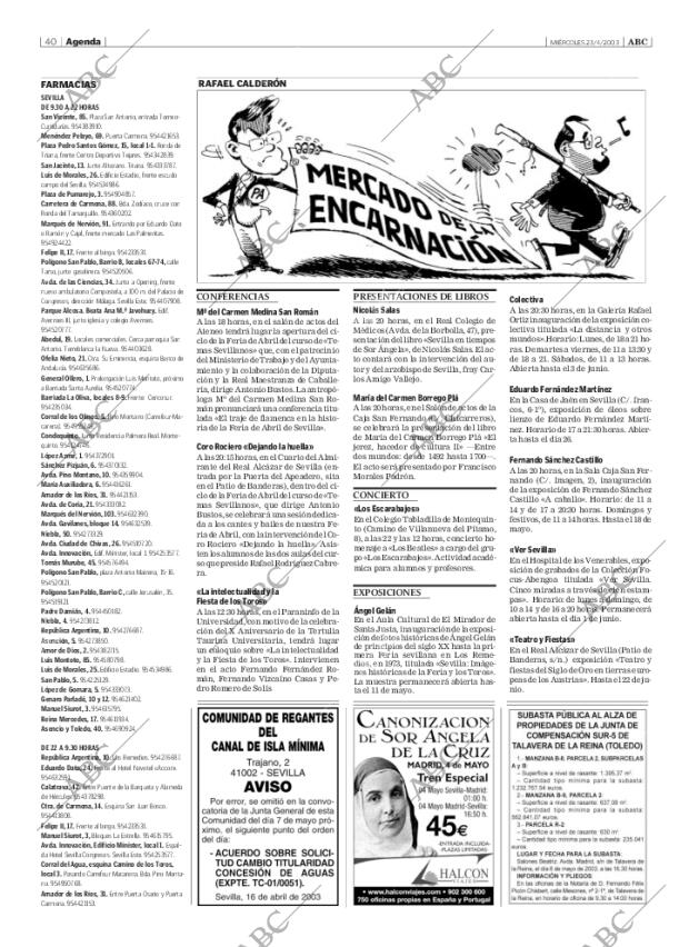 ABC SEVILLA 23-04-2003 página 40